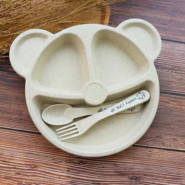 Baby bowl+spoon + fork Feeding Food Tableware